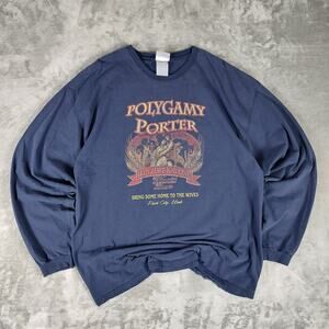 VTG Jerzees Polygamy Porter Park City Utah brewery distressed graphic tee mns XL